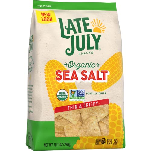 Late July Snacks Thin and Crispy Organic Tortilla Chips with Sea Salt - 10.1oz thumbnail