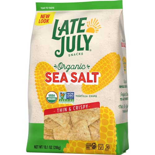 Late July Snacks Thin and Crispy Organic Tortilla Chips with Sea Salt - 10.1oz thumbnail