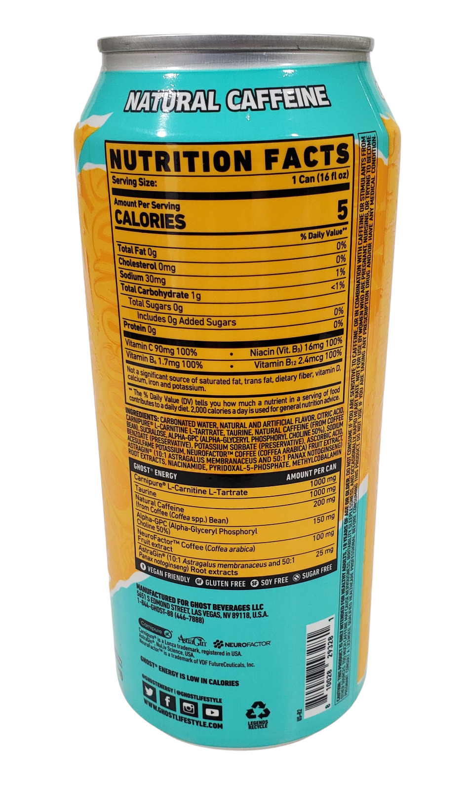 Ghost Tropical Mango Energy Drink  16 Fl. Oz. 1 Can thumbnail