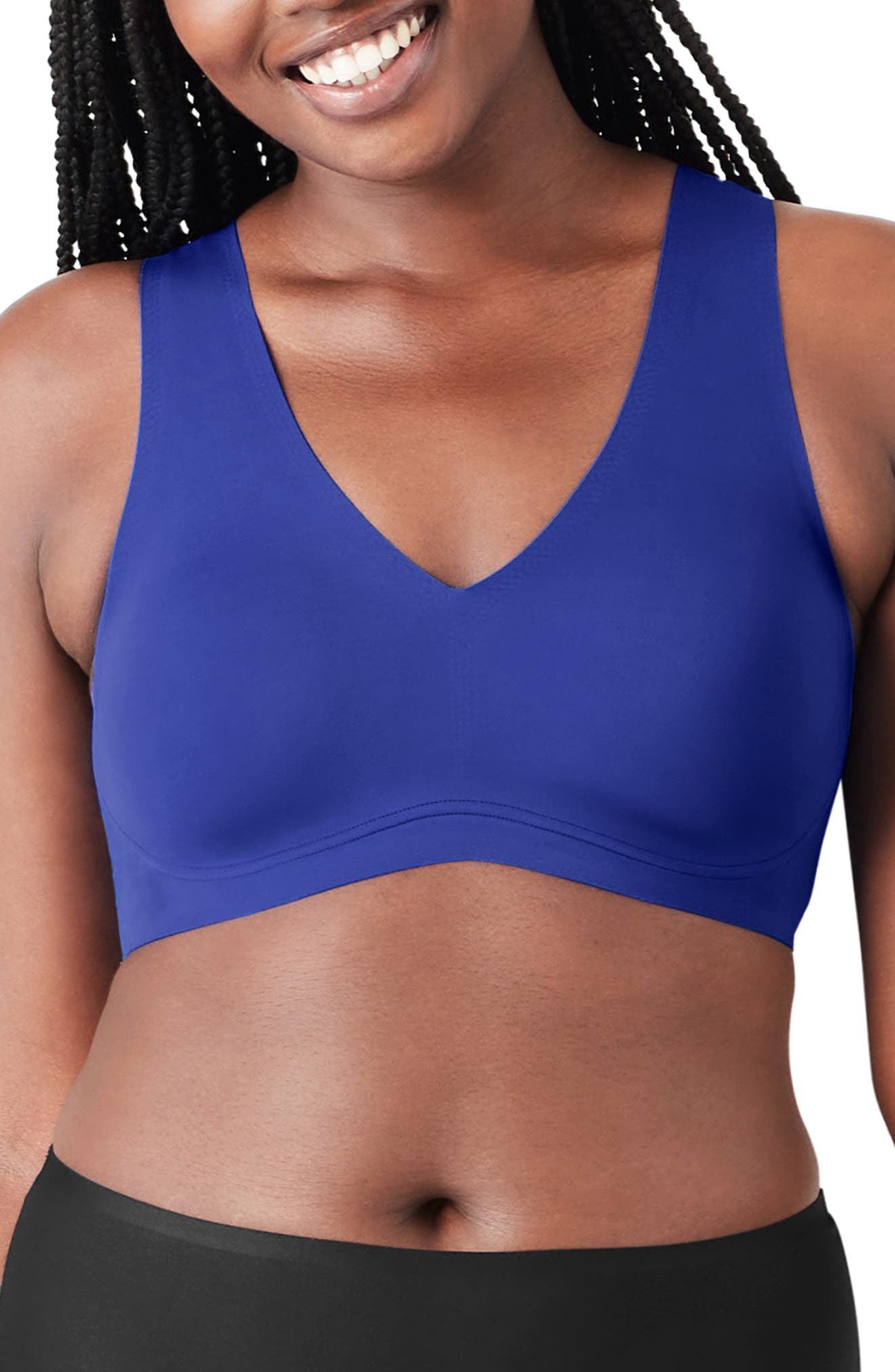 True & Co. True Body Lift V-Neck Bralette in Laguna Blue at Nordstrom, Size X-Large