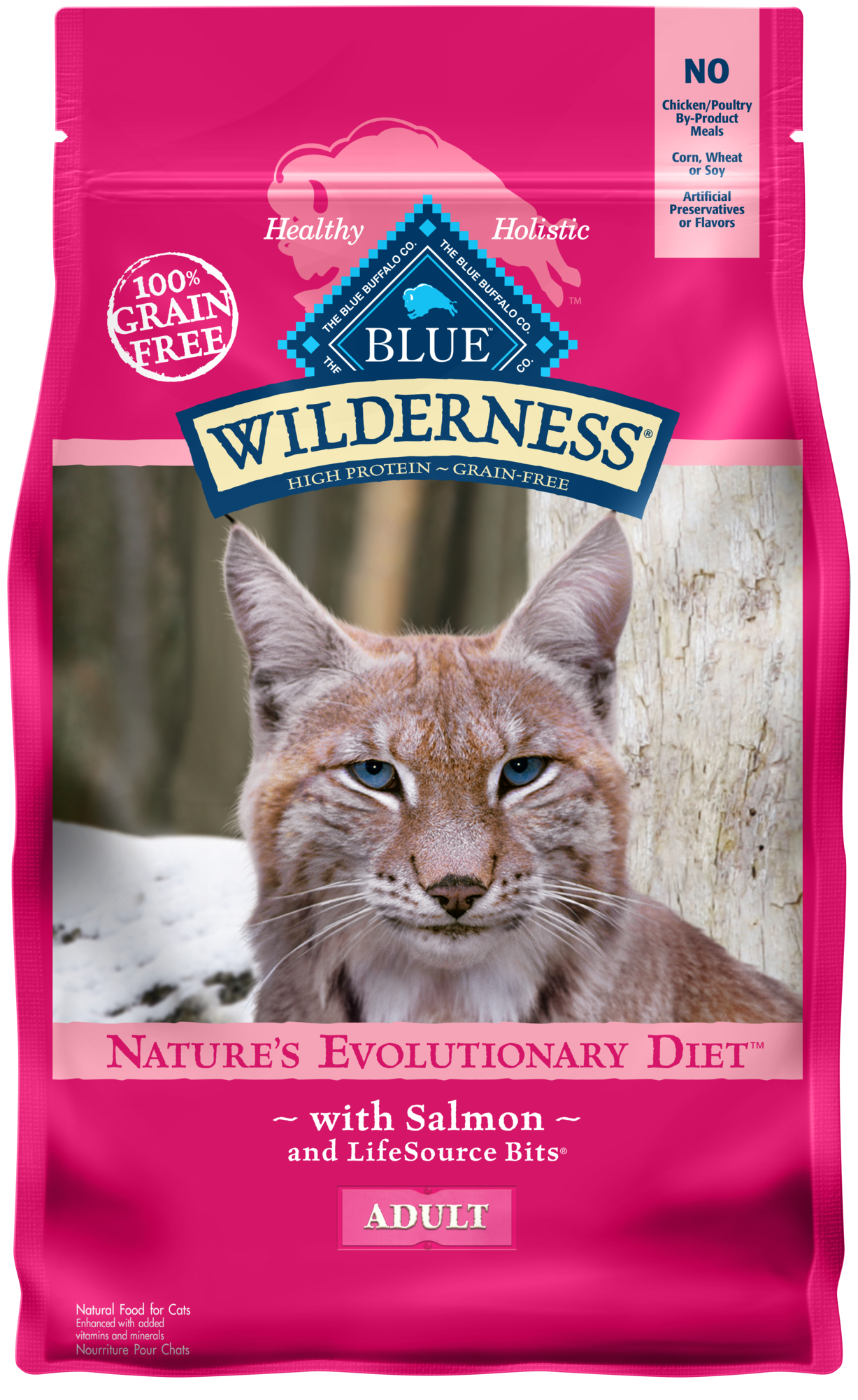 Blue Buffalo Wilderness Natural Adult Dry Cat Food  High-Protein  Salmon  5-lb. Bag