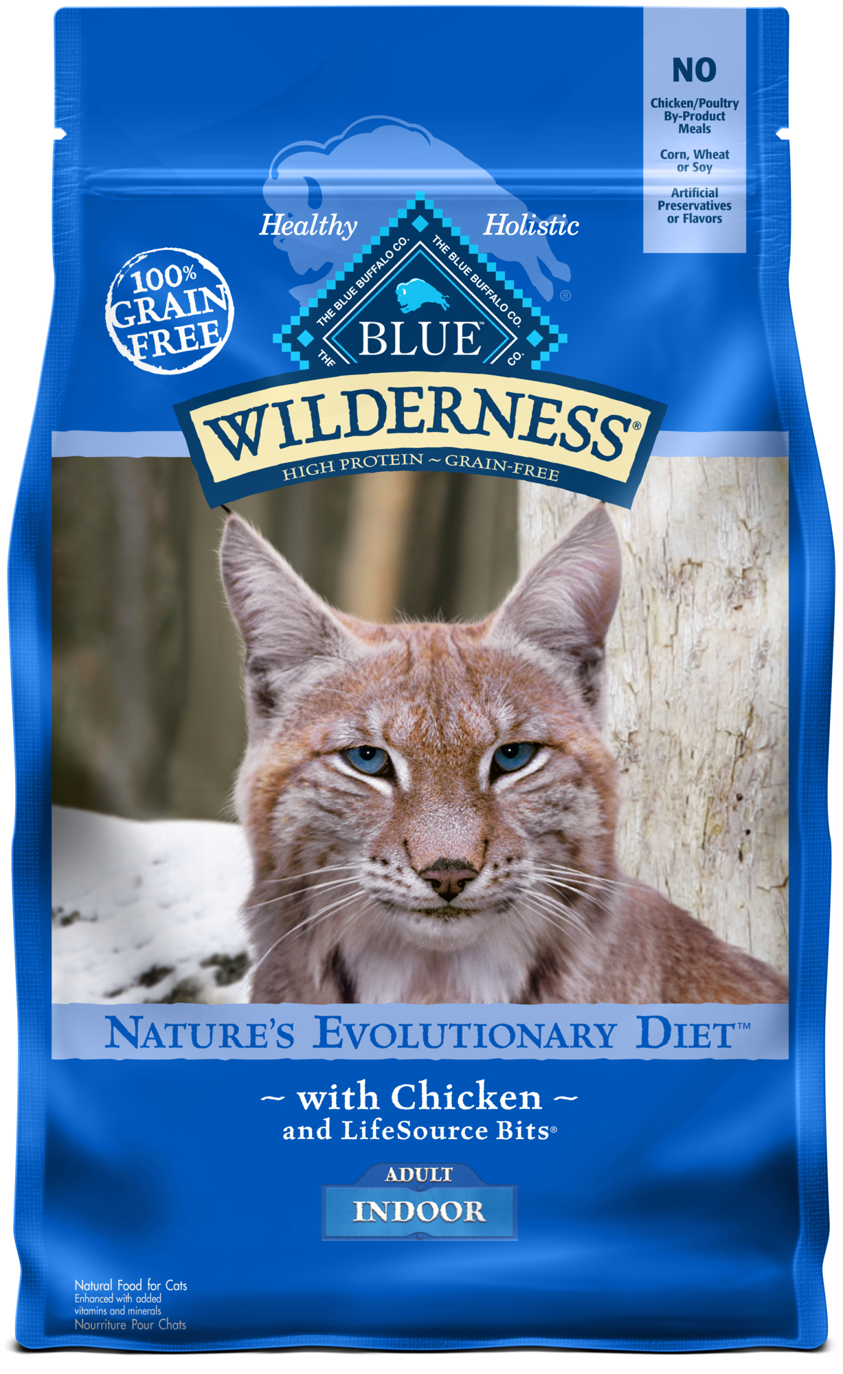 Blue Buffalo Wilderness Adult Dry Cat Food Indoor Cats  Grain Free  Chicken  5lb Bag