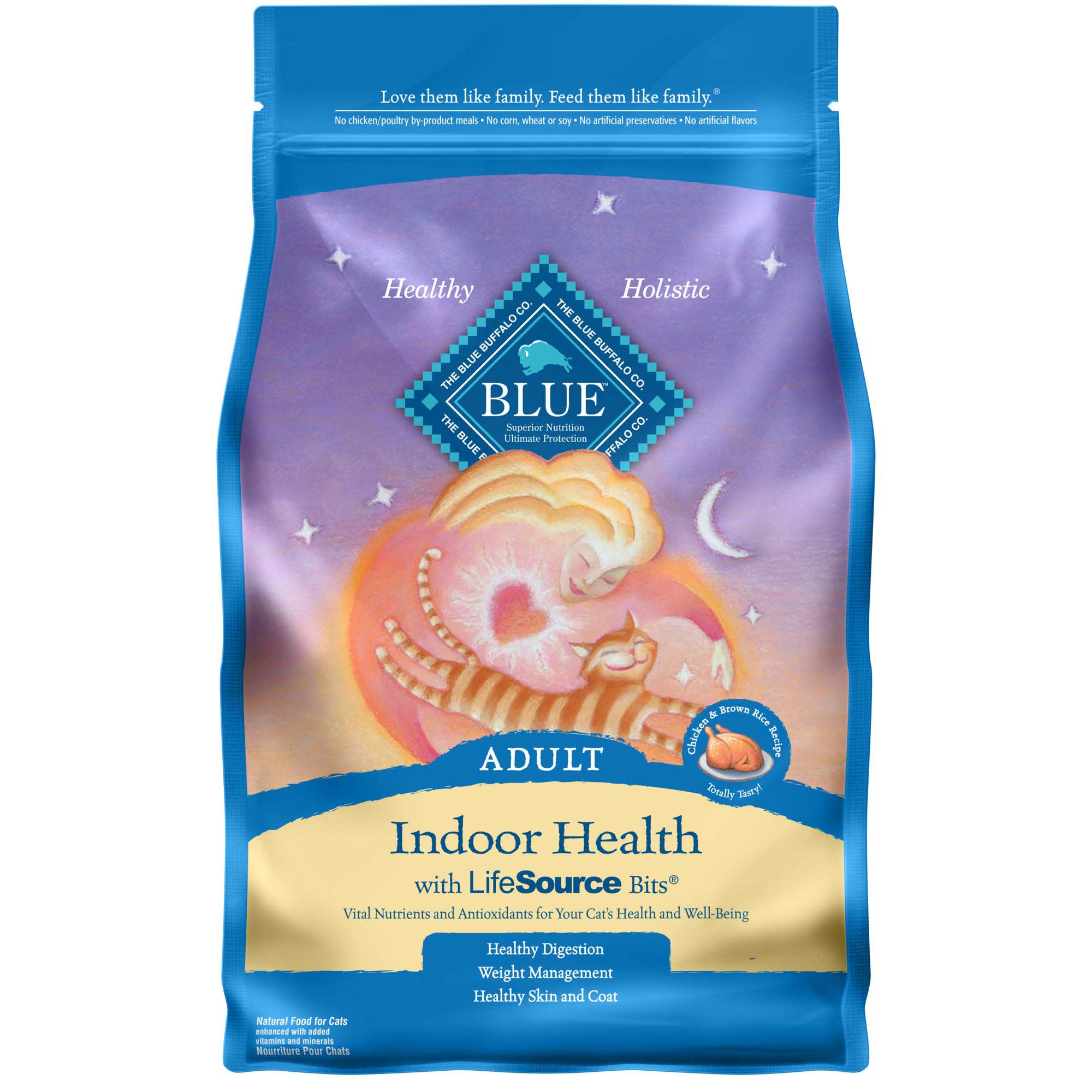 Blue Buffalo Tastefuls Dry Food  Adult Indoor Cat  Chicken and Brown Rice  7-lb. Bag