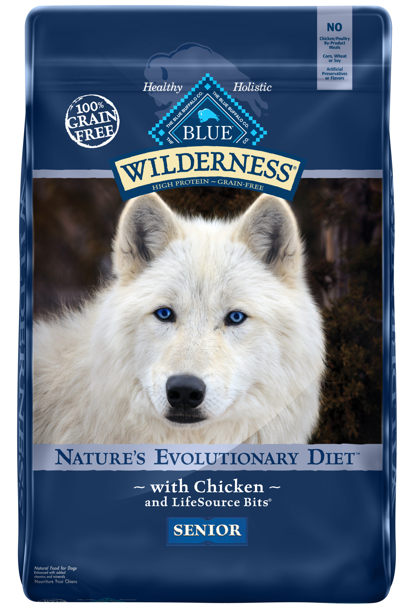 Blue Buffalo Wilderness Senior Grain-Free Chicken Recipe Dry Dog Food - 24 Lb Bag