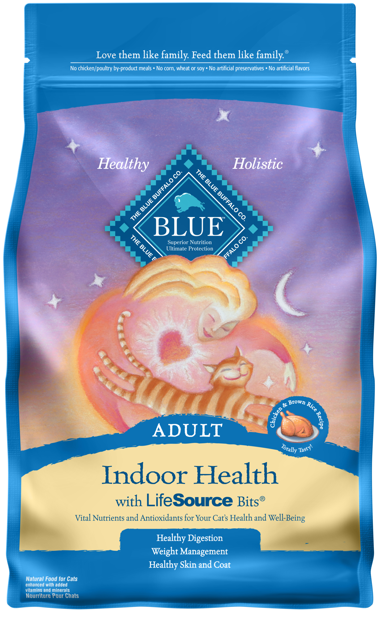 Blue Buffalo Tastefuls Natural Dry Food for Adult Indoor Cats  Chicken & Brown Rice Recipe  15-lb Bag