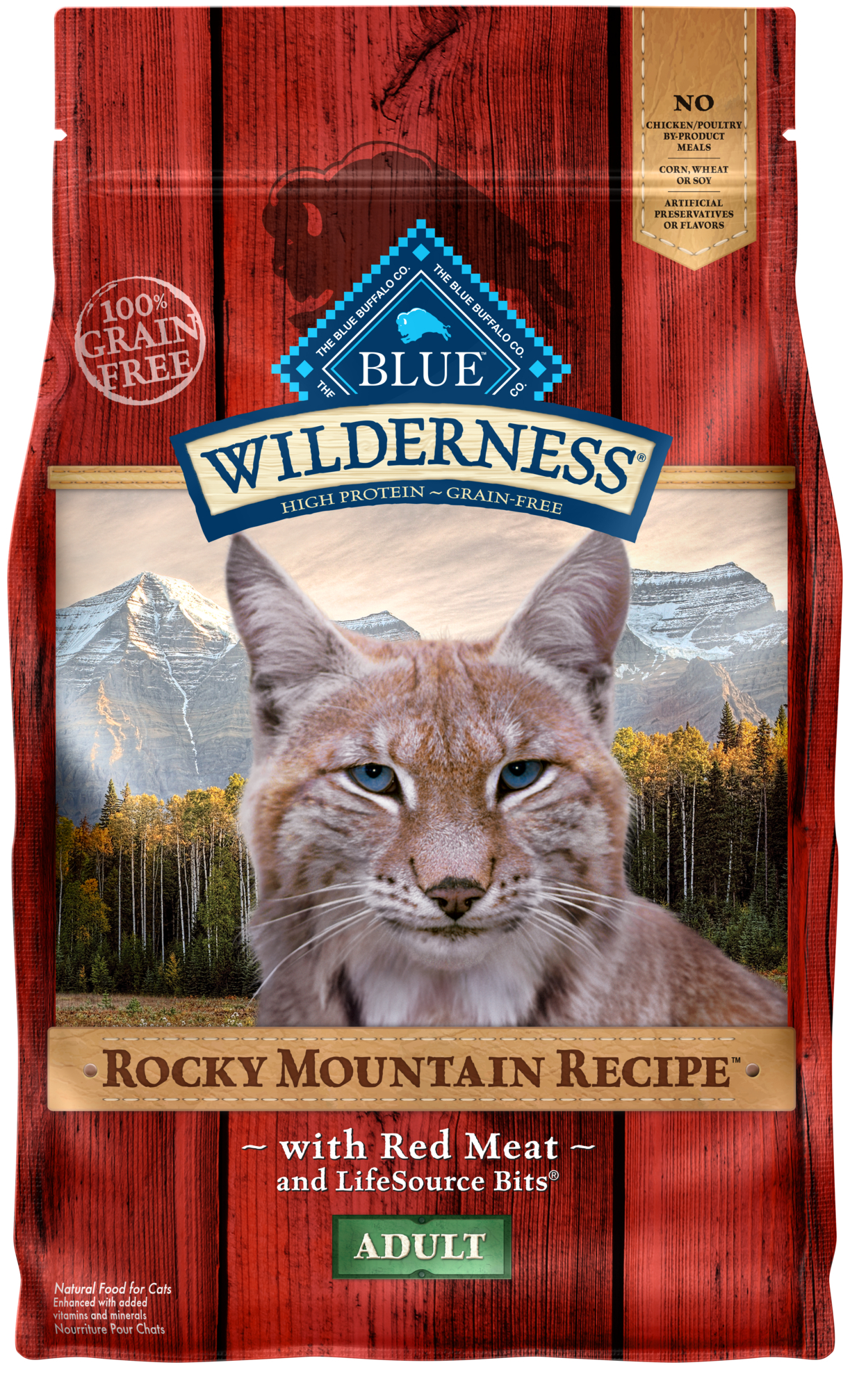 Blue Buffalo Wilderness Natural Dry Cat Food  Rocky Mountain Recipe  Red Meat  4-lb. Bag