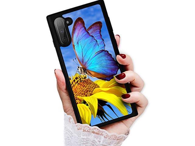 For Samsung Note 10, Galaxy Note 10, Durable Protective Soft Back Case Phone Cover, Hot12989 Blue Butterfly Sunflower 12989