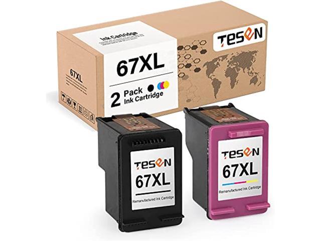 Red 67Xl Ink Cartridge Replacement for Hp 67Xl 67 Xl Use with Hp Envy 6030 6034 6075 Deskjet 1255 2723 2755 Plus 4122 4140 4155 (2 Pack, 1 Black+1.