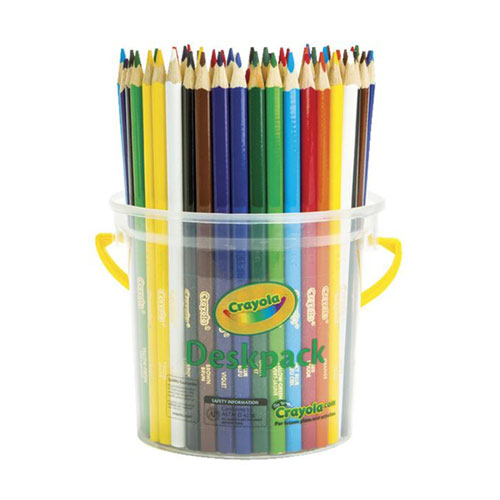 CRAYOLA DESKPACK TRIANGULAR COLORED PENCILS 12 Assorted Colors Tub of 48