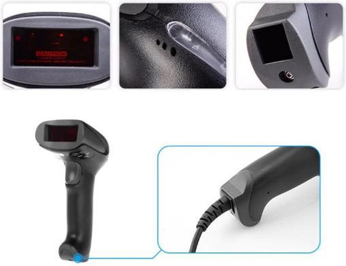 Generic Professionele Barcode Scanner - Zwart - Met USB Aansluiting - Handscanner - Barcode Lezer - Universeel thumbnail