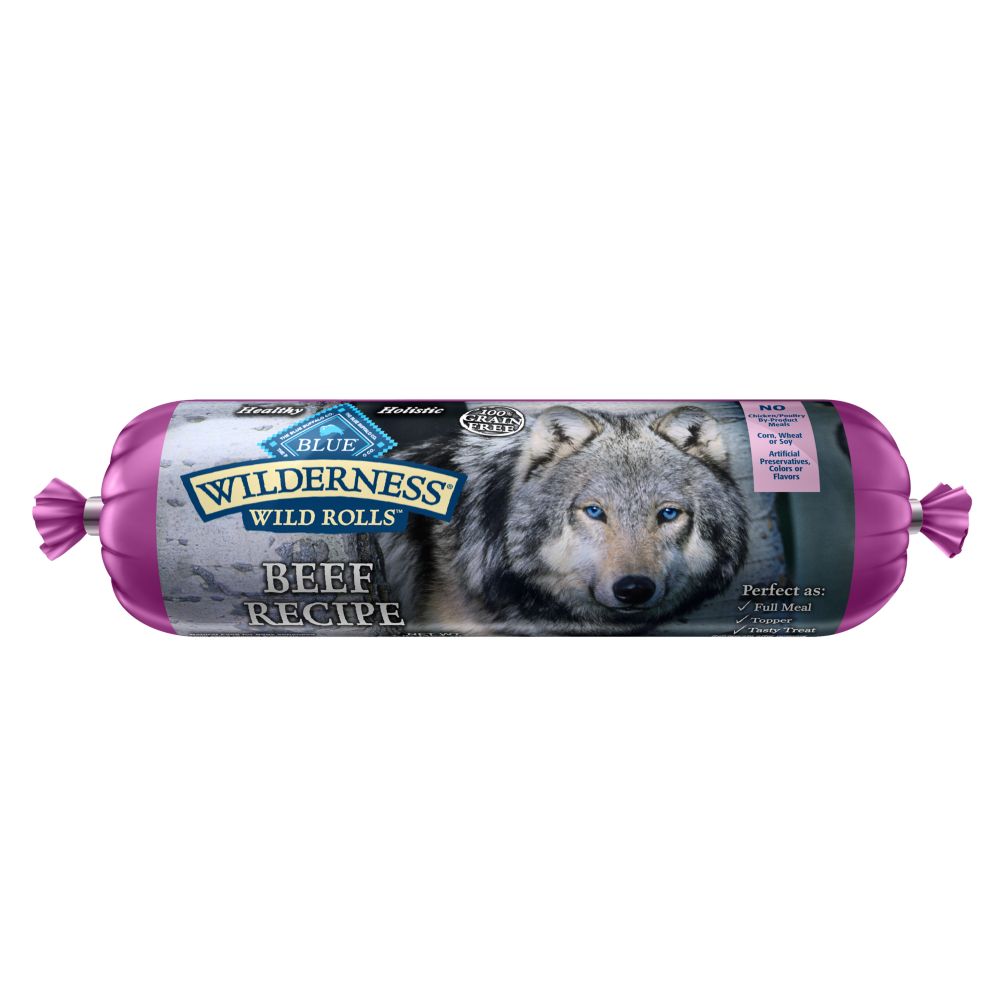 Blue Wilderness Wild Rolls Dog Food - Grain Free, Beef Size: 1 Lb, Blue Buffalo, Wet, Adult