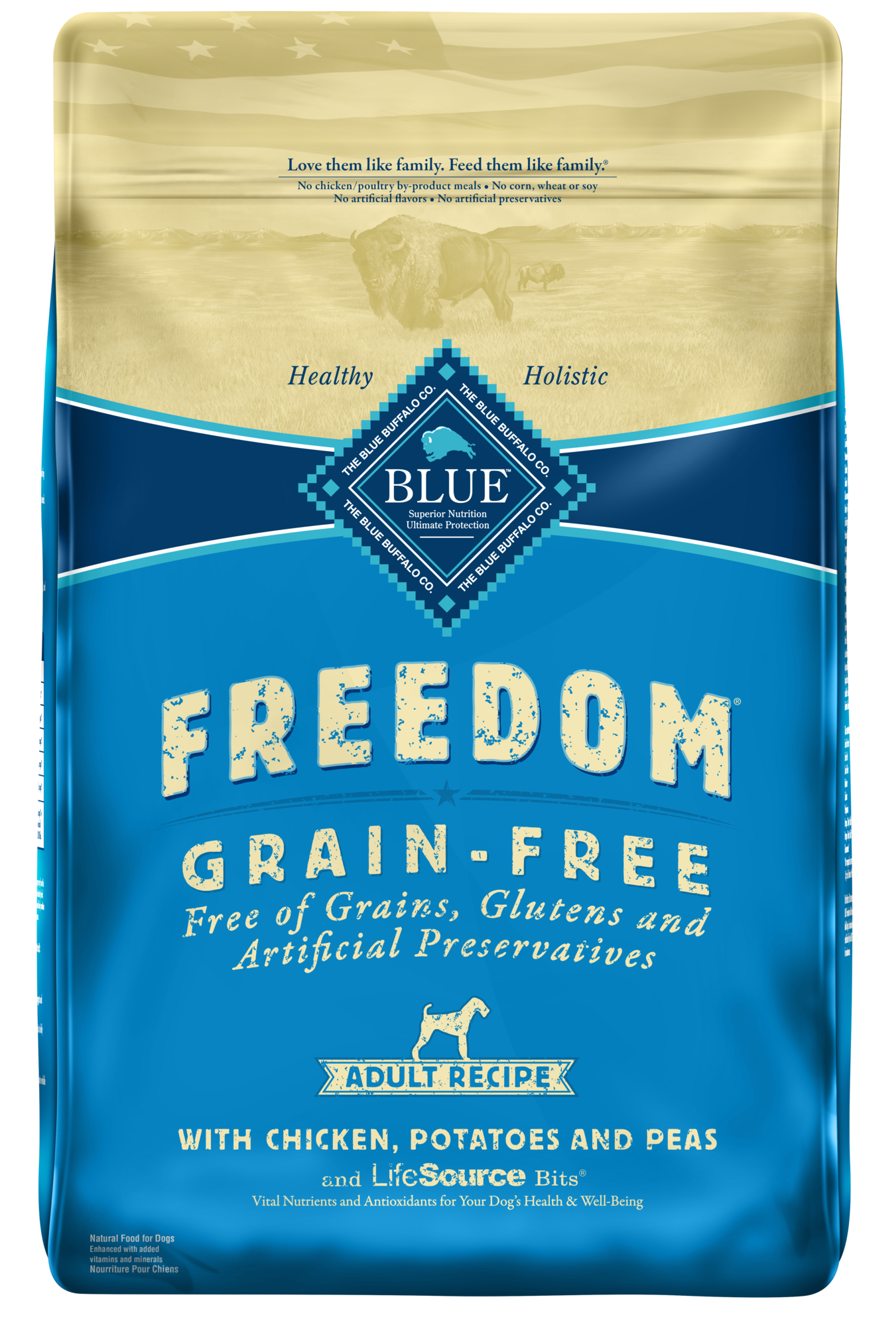 Blue Buffalo Freedom Grain-Free Natural Adult Dry Dog Food  Chicken & Potatoes  24-lb. Bag