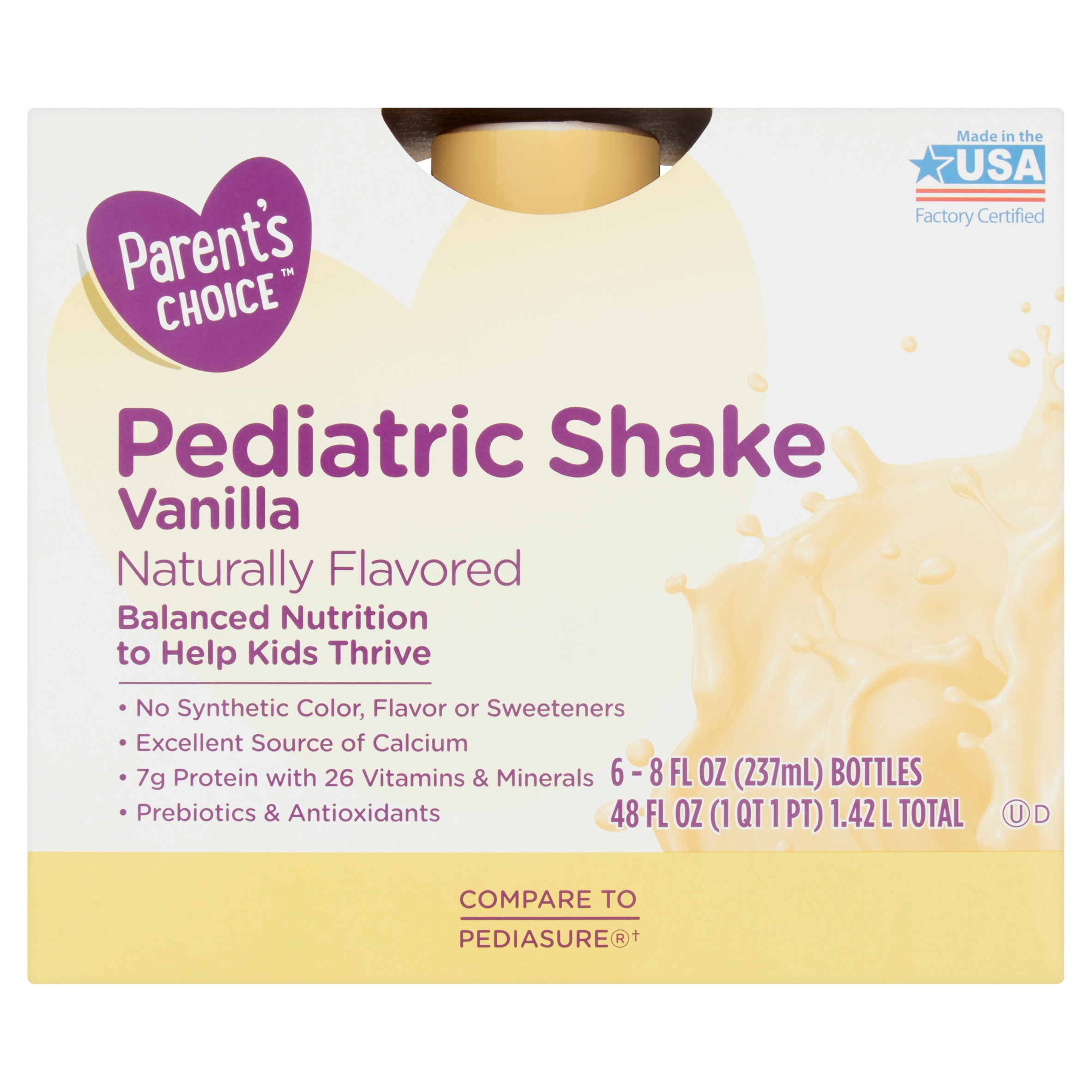 Parent S Choice Pediatric Shake Vanilla 8 Oz Bottle (6 Count)