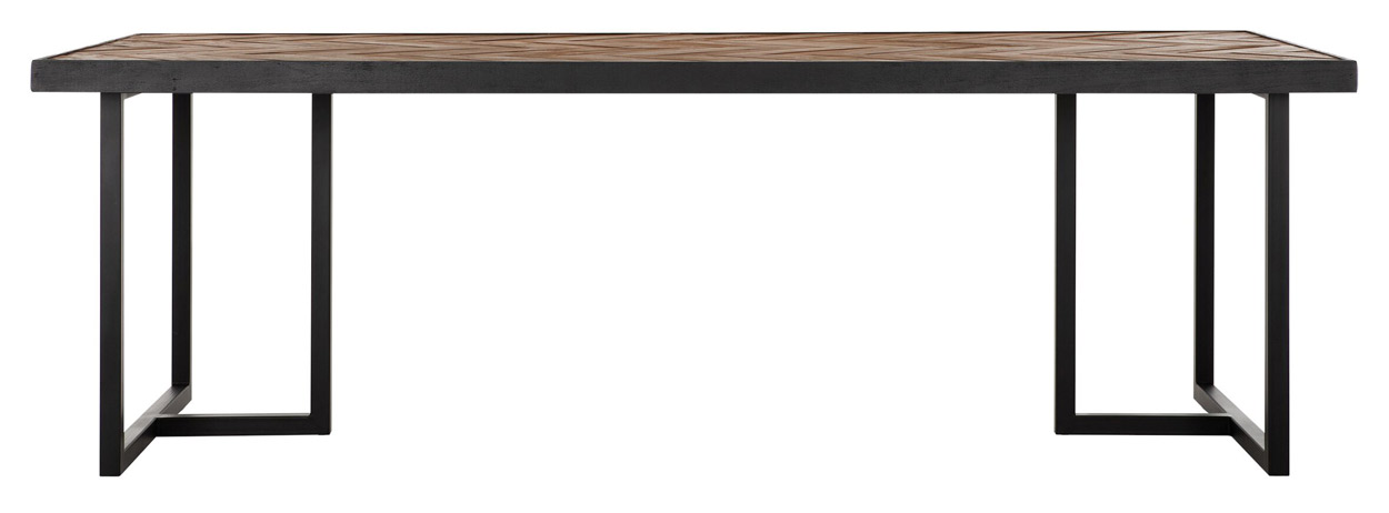 24Designs Criss Cross Eettafel - L280 X B100 X H78 Cm - Zwart/Bruin