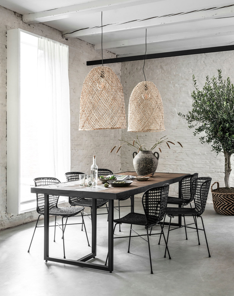 24Designs Criss Cross Eettafel - L280 X B100 X H78 Cm - Zwart/Bruin thumbnail