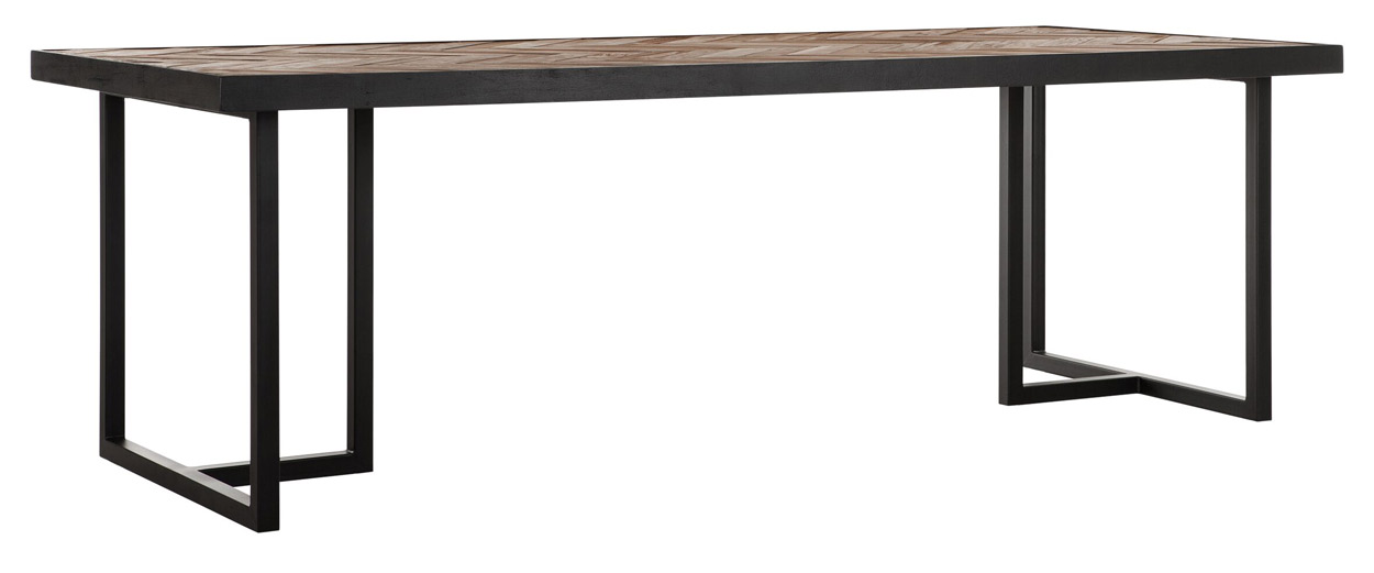 24Designs Criss Cross Eettafel - L280 X B100 X H78 Cm - Zwart/Bruin thumbnail