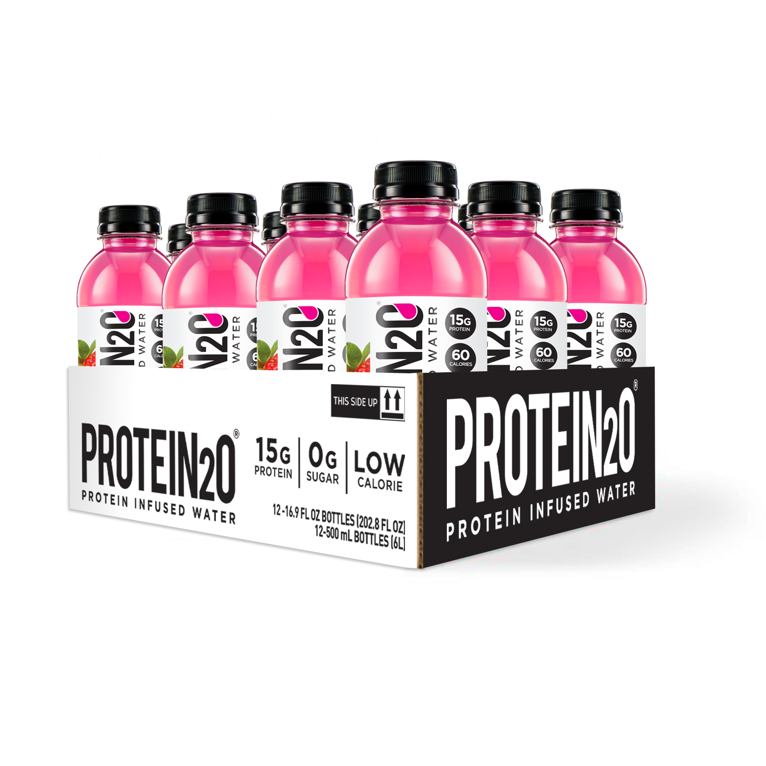 Protein2o +Electrolytes  15g Whey Protein Infused Water  Mixed Berry  16.9 Fl Oz Bottle (Pack of 12)