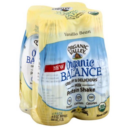 Organic Valley Organic Balance Vanilla Bean Milk Protein Shake, 11 Fl Oz, 4 Count (Pack of 3)