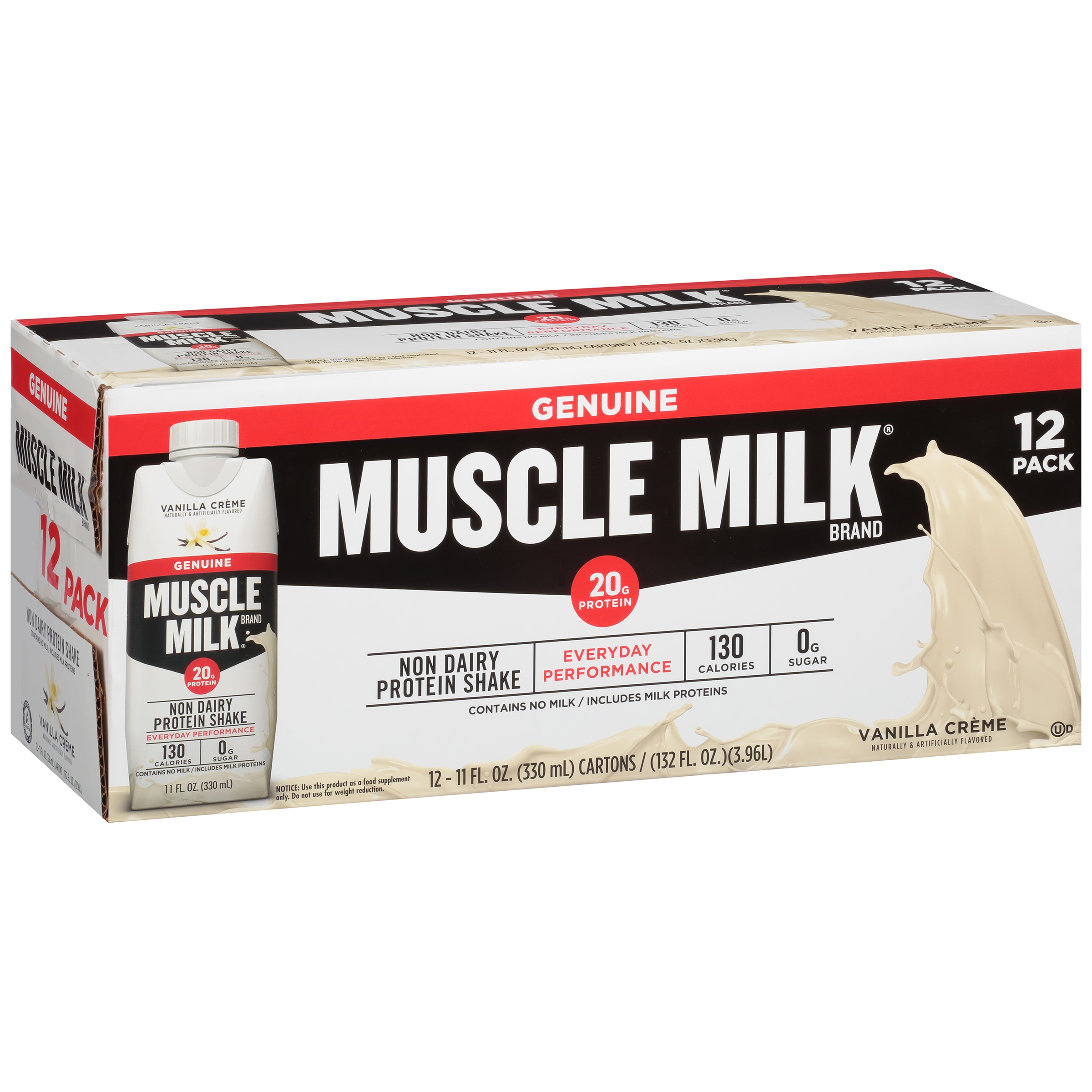 Muscle Milk | Genuine Protein Shake | Vanilla Crème | 11 Fl Oz | 12 Pack