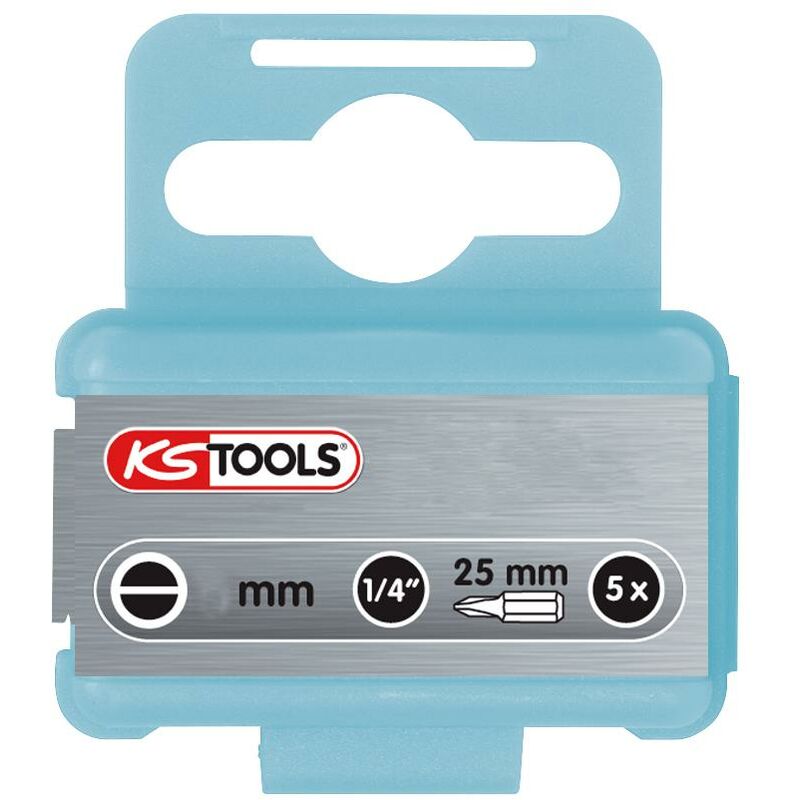Kstools ® - KS TOOLS 1/4' Embouts EDELSTAHL, Pack De 5, Fente, 25mm, 6,5mm