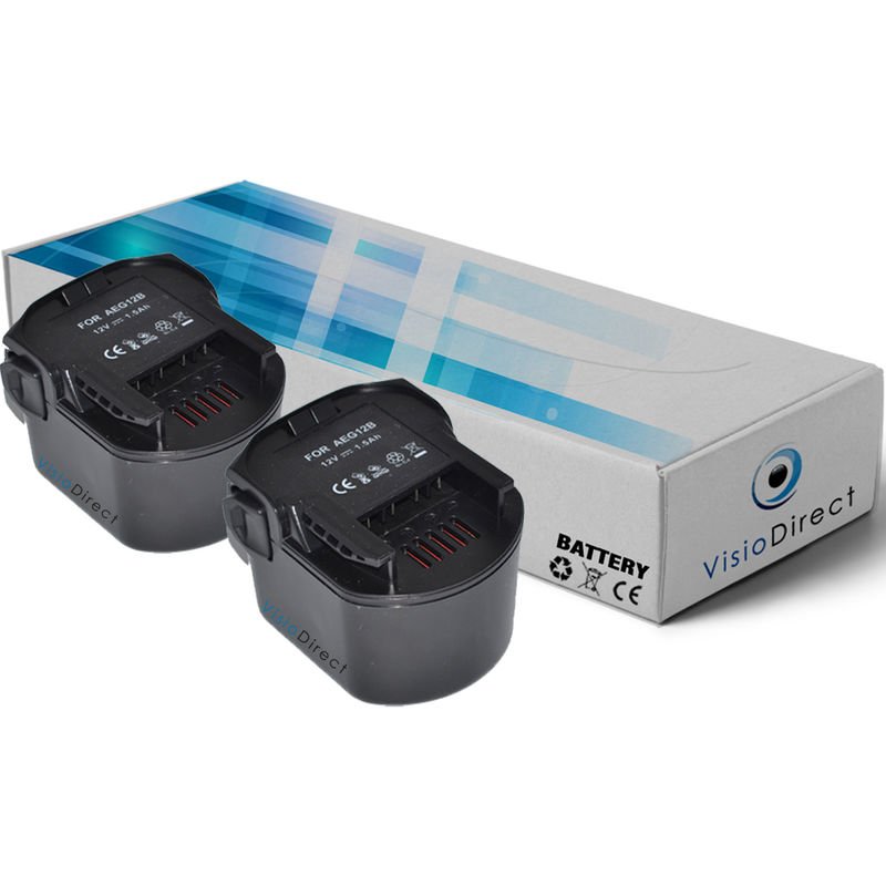 Lot De 2 Batteries Type 0700 980 320 Pour AEG Milwaukee 2000mAh 12V - Visiodirect