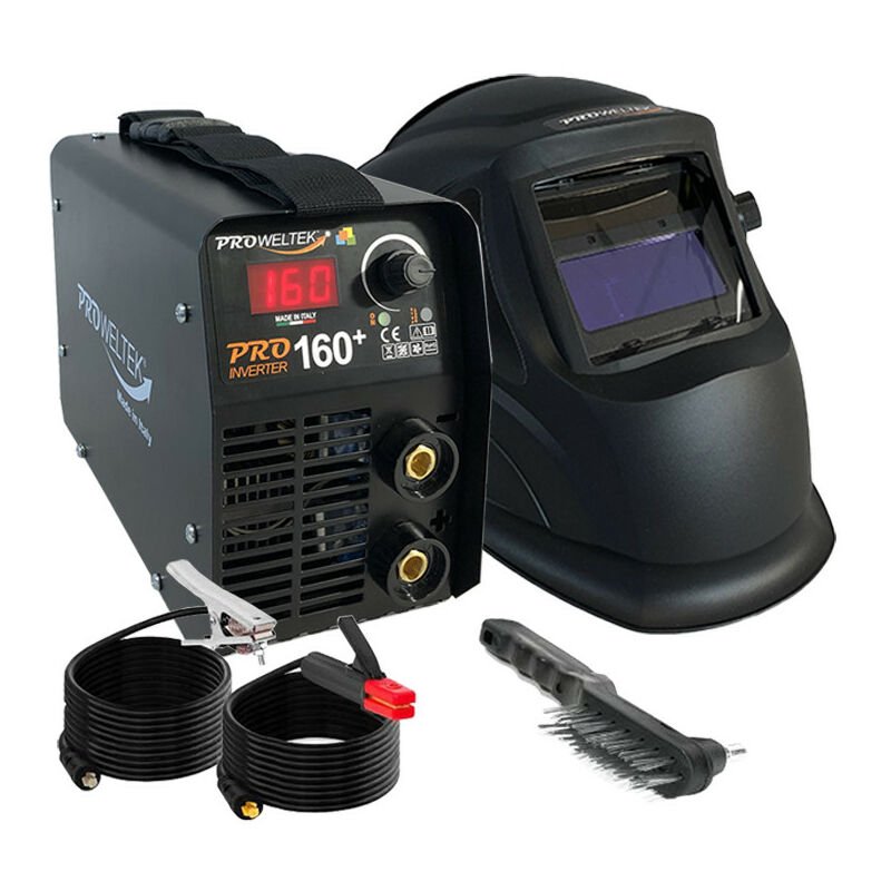 Proweltek - Poste à Souder à L'arc 160A Inverter PRO160+ Cagoule 2 Capteurs LCD Garanti 3 Ans Numérique