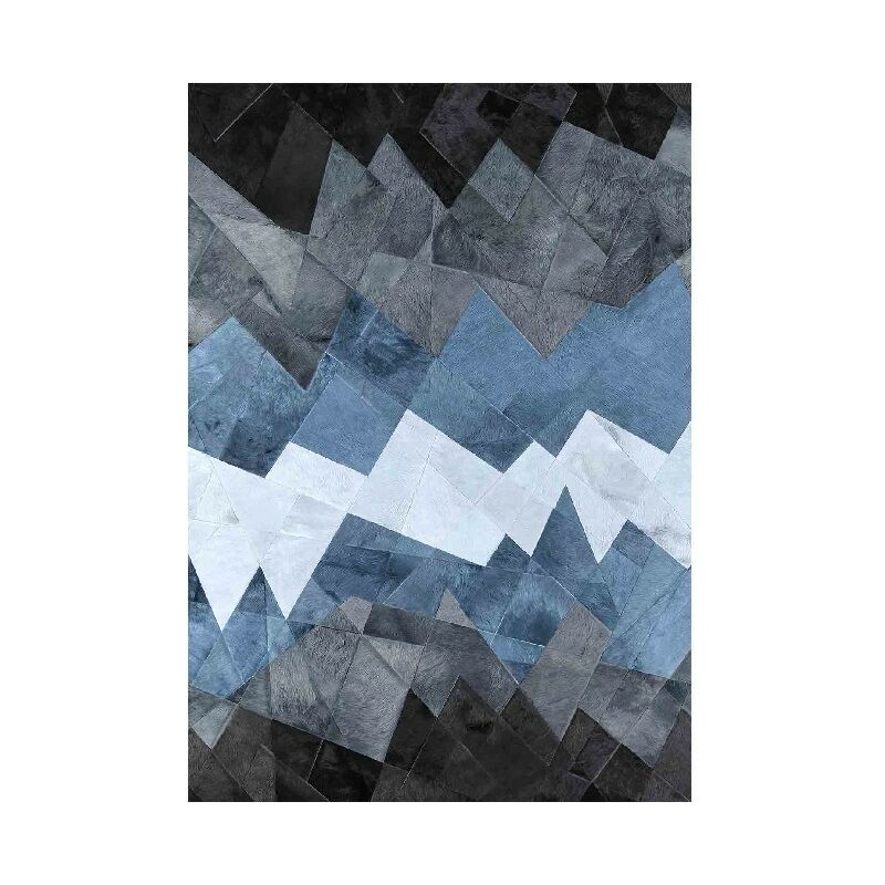 Home Mania - Tapis Decoratif Matrioska 3 - Decoratif - Antiderapant - Pour La Chambre a Coucher, Le Salon, L'etude - Gris, Bleu En 100% Micro
