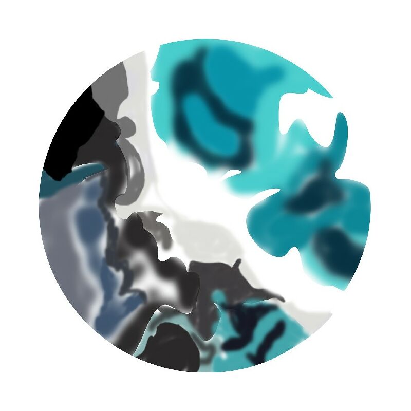 Home Mania - Tapis Rond Colour Explosion 1 - Decoratif - Antiderapant - Pour La Chambre a Coucher, Le Salon, L'etude - Blanc, Noir, Bleu En 100%