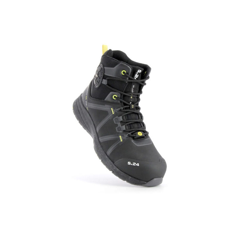 S.24 6222 Unisex Black Steel Safety Shoes, UK 6, EU 39