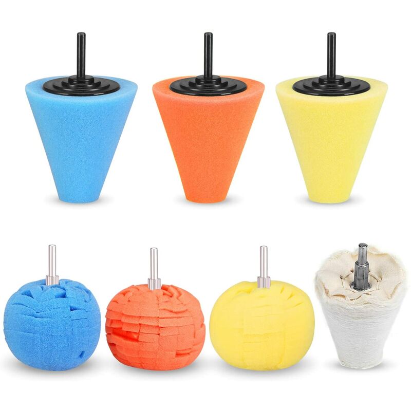 Bonnet Et éponge De Polissage Boule De Polissage, 7PièCES 1/4