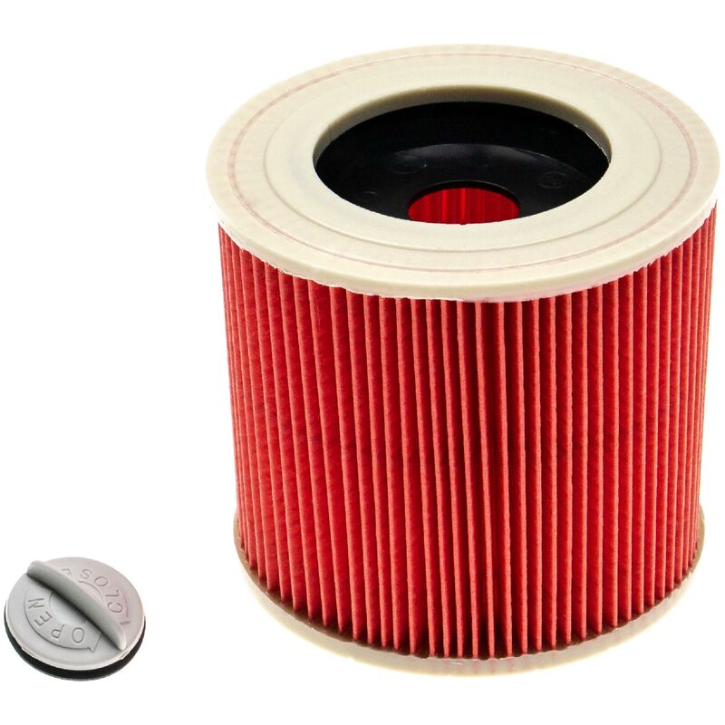 Filtre à Cartouche Compatible Avec Kärcher a 2254 Me, a 2534 Pt, a 2554 Me, a 2604, a 2654 Me, a 2656 X Plus, SE 4001, SE 4002 - Filtre, Rouge - Vhb