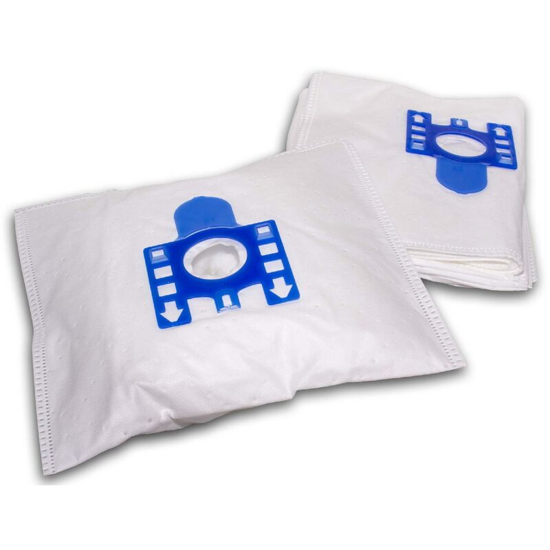 10x Sacs Compatible Avec Miele S 500 - S 599, S 5000 - S 5999 Aspirateur - Microfibres Non Tissées, Typ F/J, 27cm X 20cm, Blanc / Bleu - Vhbw