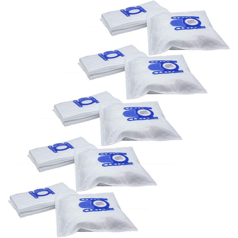 50x Sacs Compatible Avec Bosch BBS 5000 - 5999 Optima, 3112, 3114, 5522 Aspirateur - Microfibres Non Tissées, 27cm X 20cm, Blanc / Bleu - Vhbw