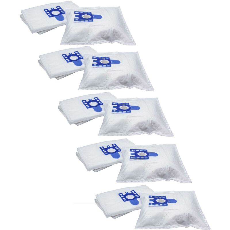 50x Sacs Compatible Avec Miele S 5, S 5000 - S 5999 Aspirateur - Microfibres Non Tissées, Typ G/H/N, 30cm X 22cm, Blanc / Bleu - Vhbw