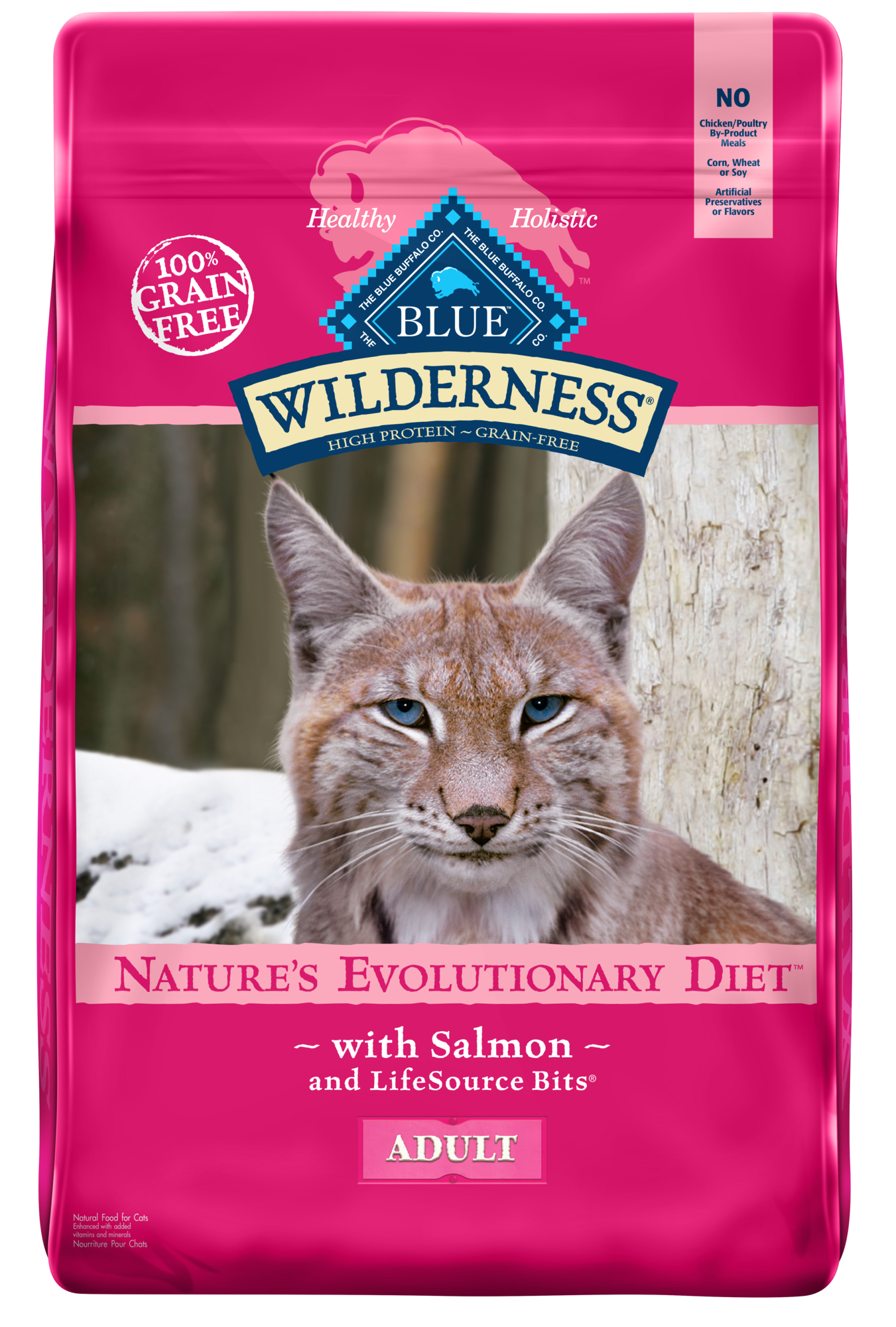 Blue Buffalo Wilderness Natural High Protein Dry Food for Adult Cats  Salmon  11-lb Bag