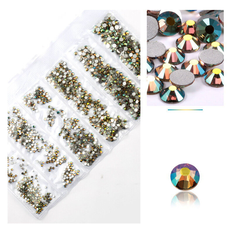Strass D'art, Nail Art Rond, Cristal De Verre, Pierre Précieuse, Masques à Faire Soi-même, Sacs à Chaussures, Pack De 6 Multicolores 4-12 Multi