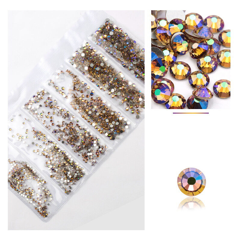 Strass D'art, Nail Art Rond, Cristal De Verre, Pierres Précieuses, Masques à Faire Soi-même, Sacs à Chaussures, UV 5-pack 4-20+ Tailles