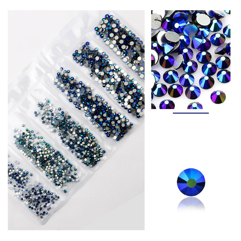 Strass D'art, Nail Art Rond, Cristal De Verre, Pierre Précieuse, Masques à Faire Soi-même, Sacs à Chaussures, Noir AB 5-pack 4-20 + Tailles