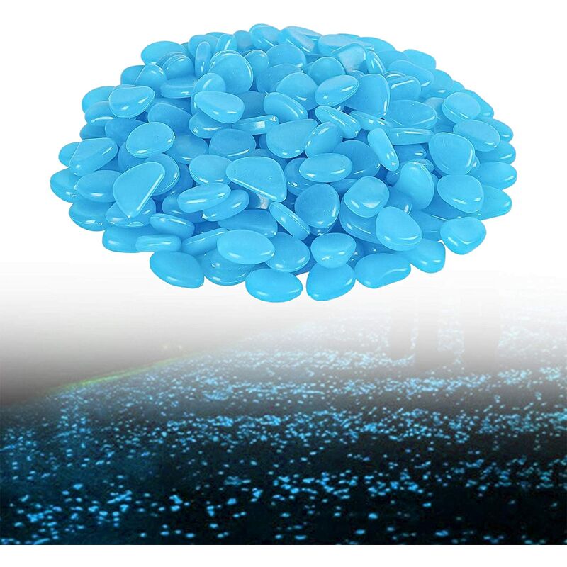 100 PièCES Pierres Lumineuses Cailloux Colorés Lueur Lumineuse De Galet Foncé Pour La Décoration De Couloir De Jardin D'aquarium Bleu - Litzee