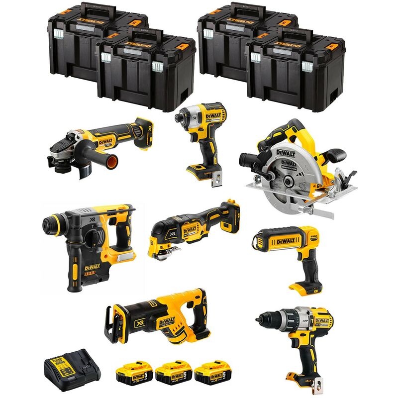 De Walt - DeWALT Kit DWK803T (DCD996 DCH273 DCG405 DCF887 DCS355 DCS367 DCS570 DCL050 3 X 5,0 Ah DCB115 4 X TSTAK VI)