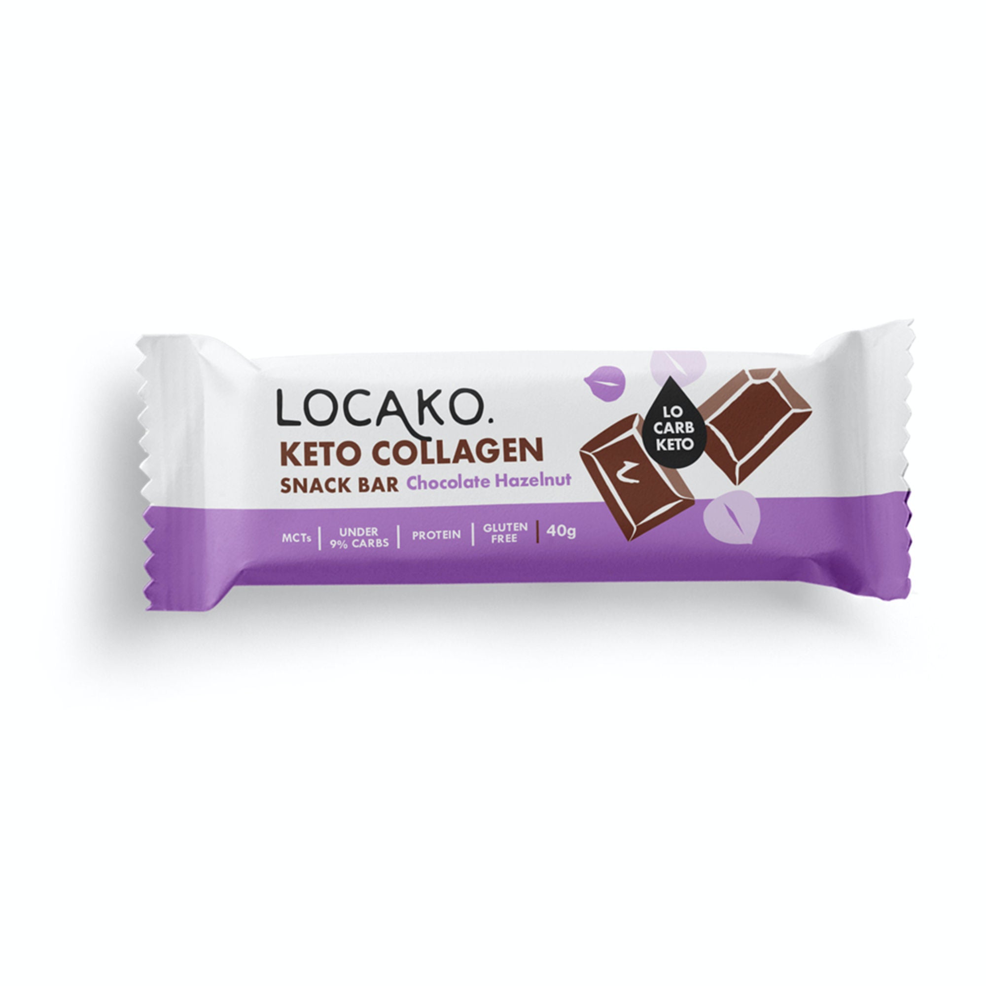 Lokako Keto Collagen Snack Bar Chocolate Hazelnut