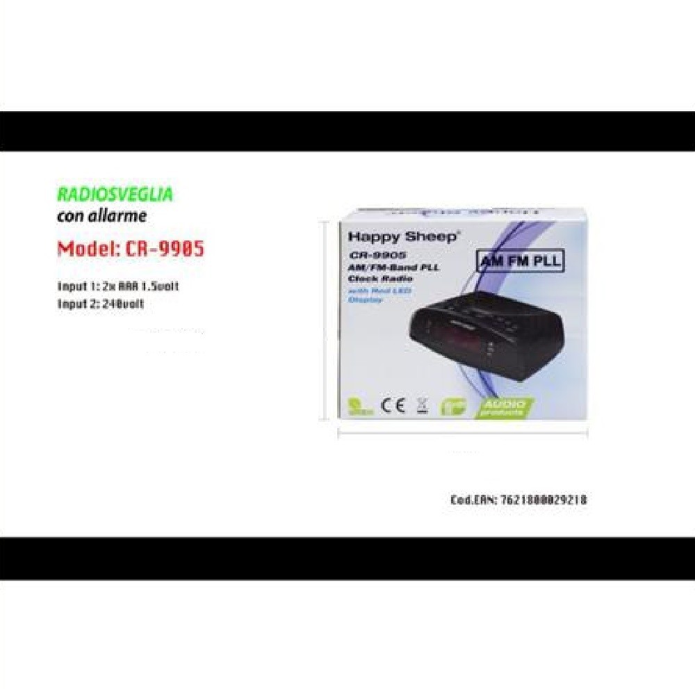 Radiosveglia Digitale Radio Sveglia Cr-9905 Radio Pll Fm Con Display a LED Rossi