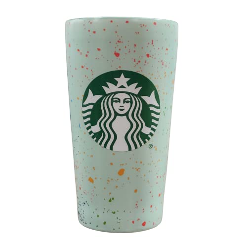 Starbucks Authentic 2021 Ceramic Double Walled Tumbler 12 Oz (Mint Color Speckle 2022)