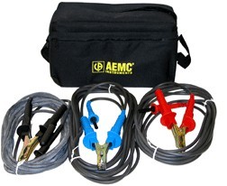 AEMC 2151.32 Test Leads with Hippo Clips for the 5050/5060/5070 & 6505, Set of 3, Colour Coded, 25ft