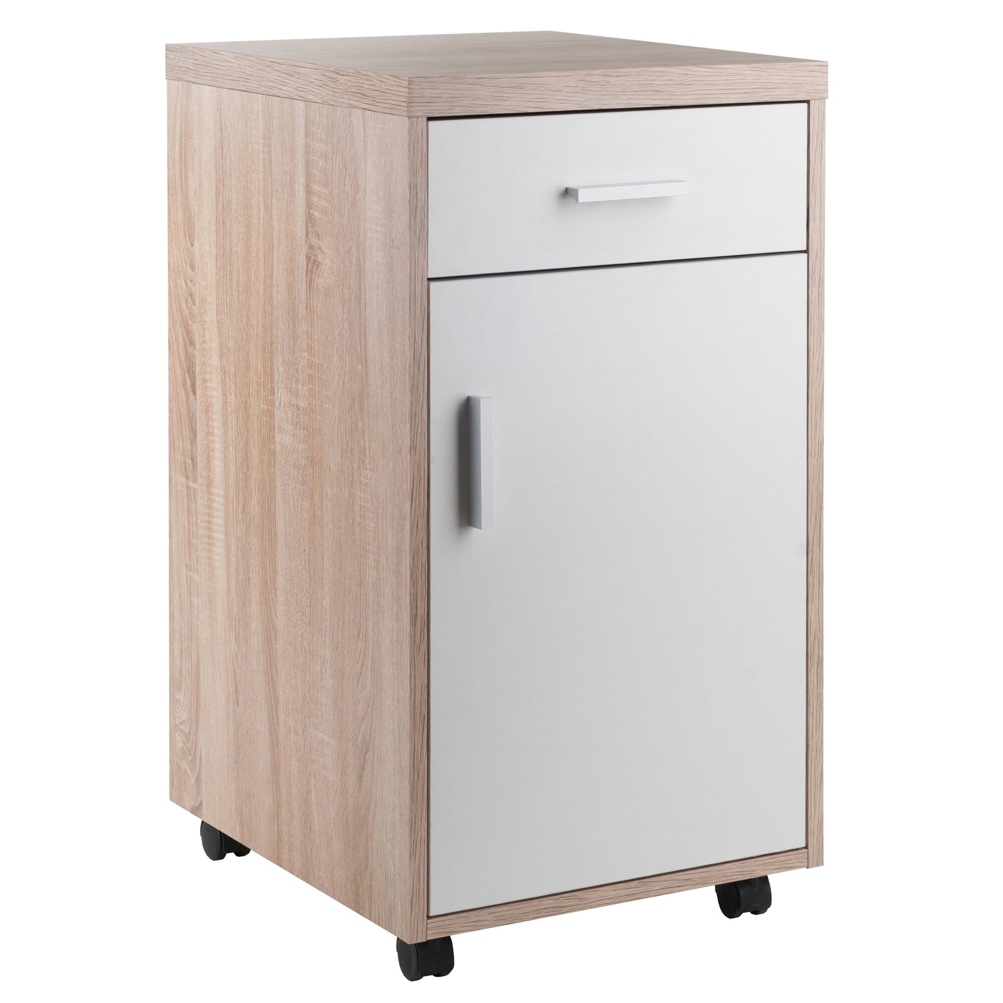 Kenner Storage Cabinet, 1-Drawer, Reclaimed Wood and White - 15.75