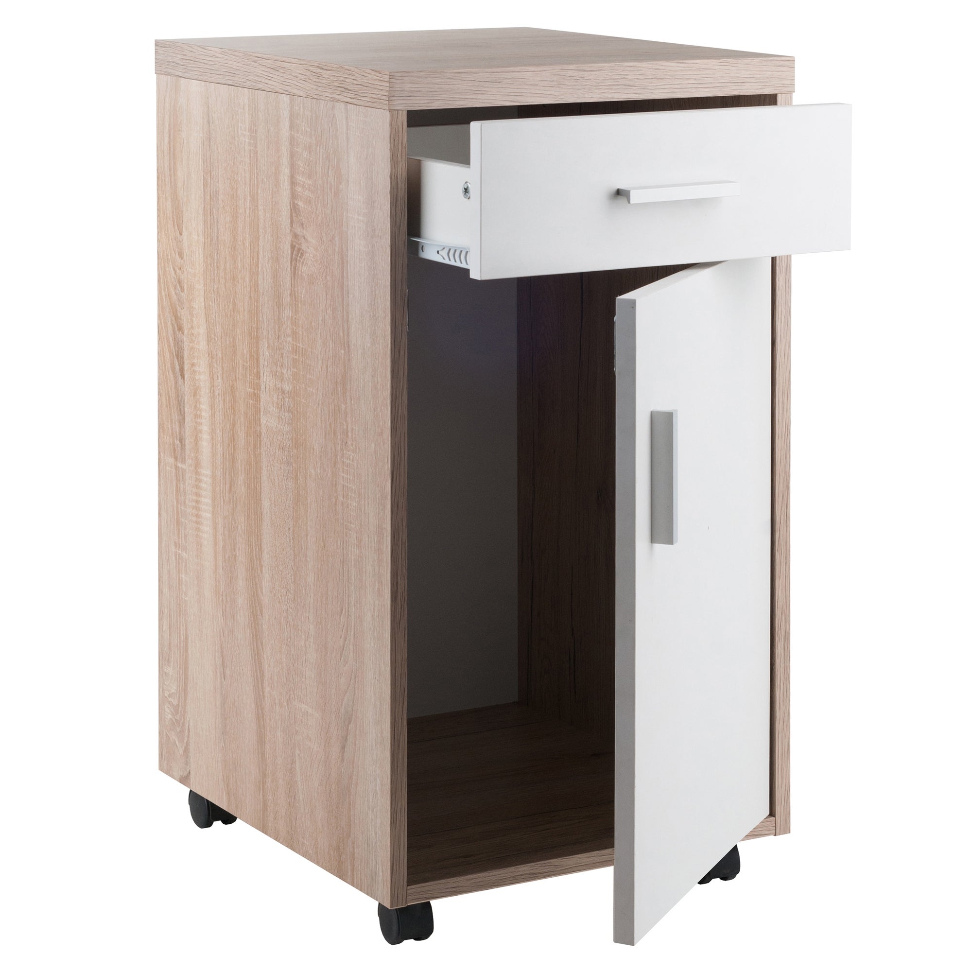Kenner Storage Cabinet, 1-Drawer, Reclaimed Wood and White - 15.75
