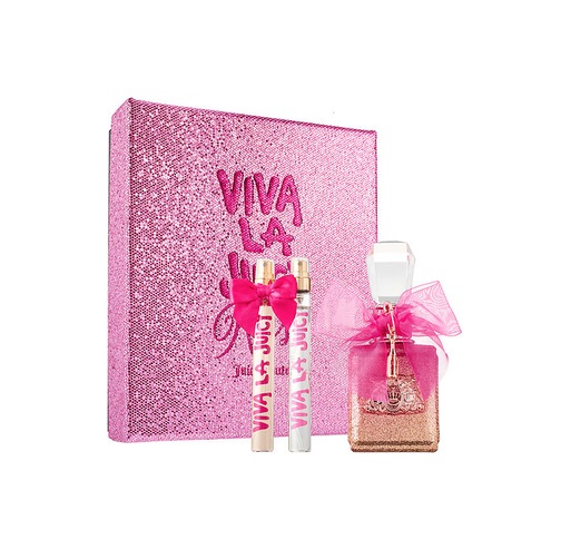 Juicy Couture Gift Set -  Viva La Juicy Rose Eau De Parfum Spray 1.7oz + Viva La Juicy Rose EDP Travel Spray .33oz + Viva La Juicy EDP Travel Spray .3