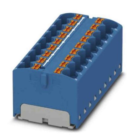 Phoenix Contact Distribution Block, 18 Way, 450 V, 32A, Blue