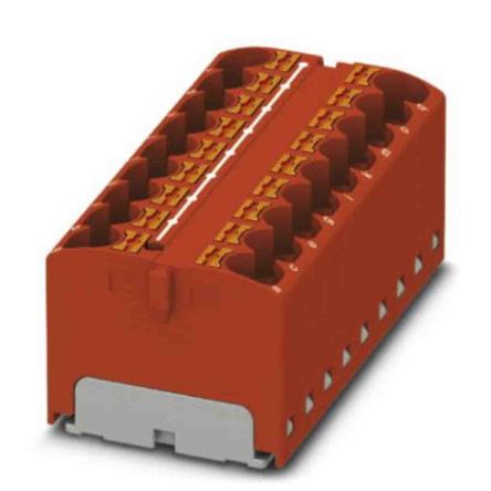 Phoenix Contact Distribution Block, 18 Way, 450 V, 32A, Red