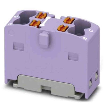 Phoenix Contact Distribution Block, 4 Way, 450 V, 17.5A, Violet